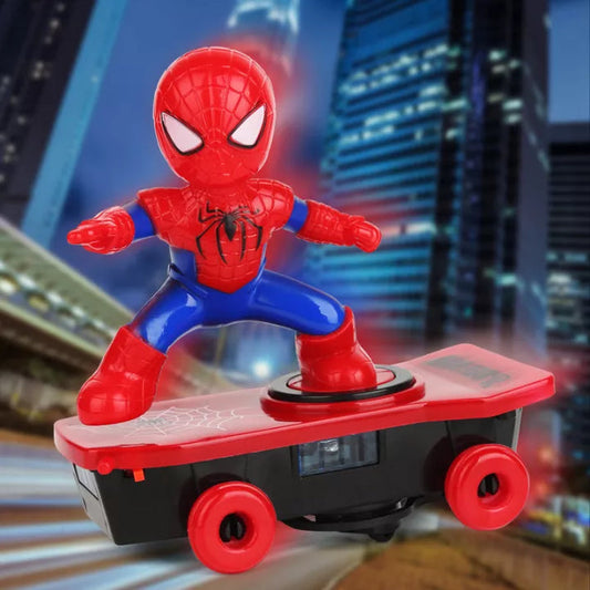 Electrifying Spider Hero Stunt Skateboard Toy